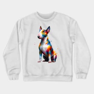 Colorful Miniature Bull Terrier in Artistic Splash Style Crewneck Sweatshirt